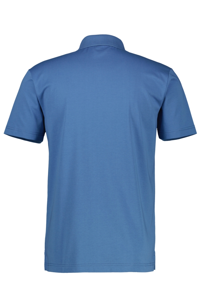 POLOSHIRT MET RITS 2553247 435 COBALT BLUE